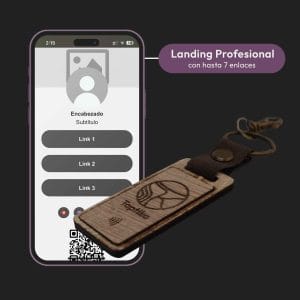 Llavero Rectangular NFC para Negocios y Eventos Taptika con Landing